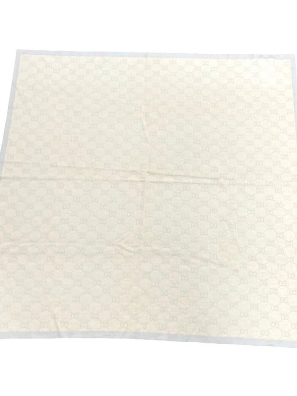 Gucci GG Pattern Wool Knit Scarf Light Blue Beige - Picture 2 of 9